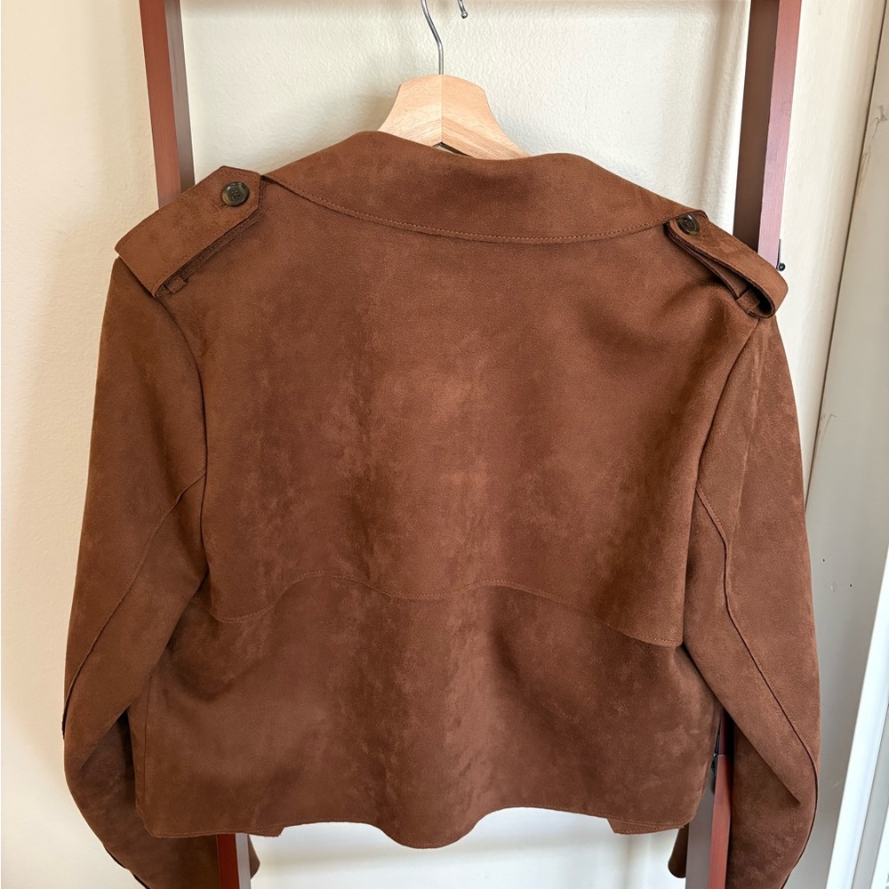 Banana Republic Factory Faux Suede Moto Jacket / M - Picture 3 of 6